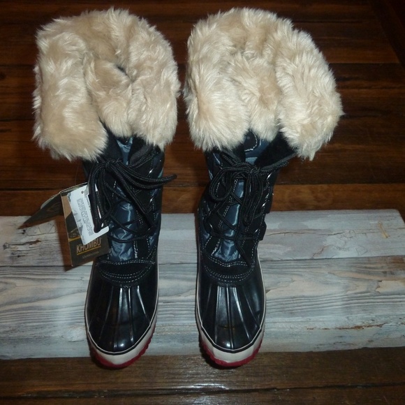 Khombu Melanie Boots Winter Snow Insulated Hunting Outdoor Fur Rain Rubber 6 - Picture 5 of 7